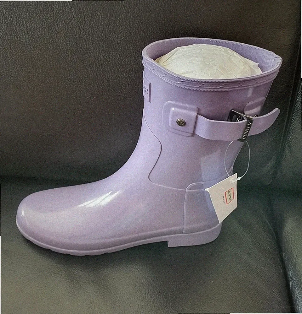 Hunter Gummistiefel Gloss 38 Neu 🎀 Gr. 38 Glanz Lila Original Refined Short