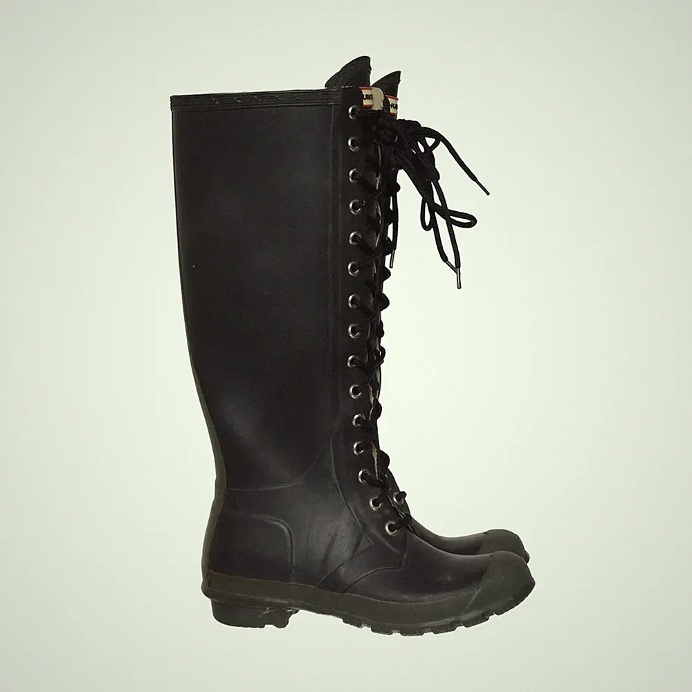 Hunter, Gummistiefel, Größe: 38, model: tall, Schwarz/Grün, Damen #rSE