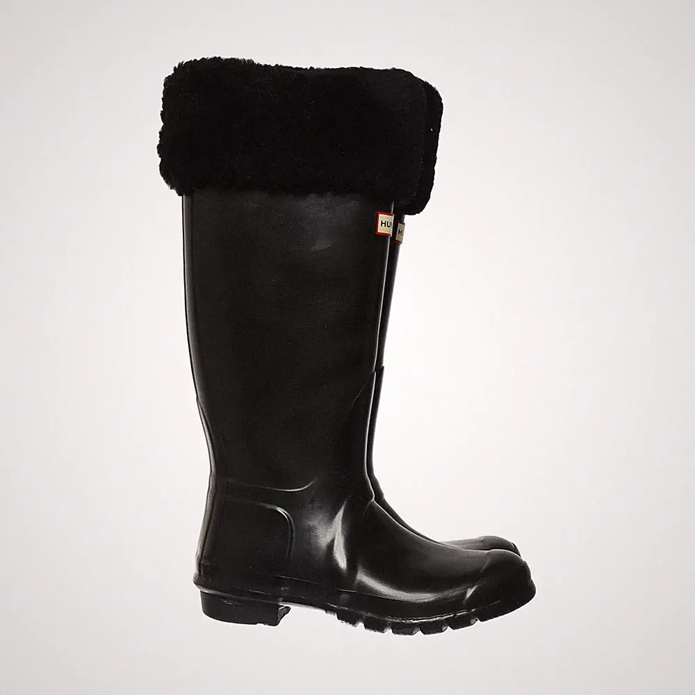 Hunter, Gummistiefel, Größe: 40/41, model: hampstead tall, Schwarz, Pelz #qqz