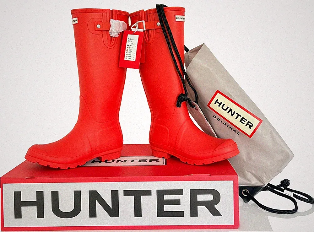 HUNTER Gummistiefel HFW-006, 38, rot (Original Tall) - neu