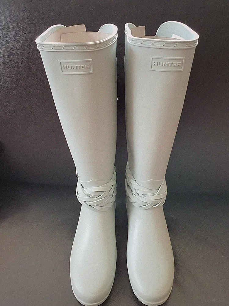 Hunter gummistiefel matt Mint Flechtoptik High gr. 38 neu Regenstiefel Selten
