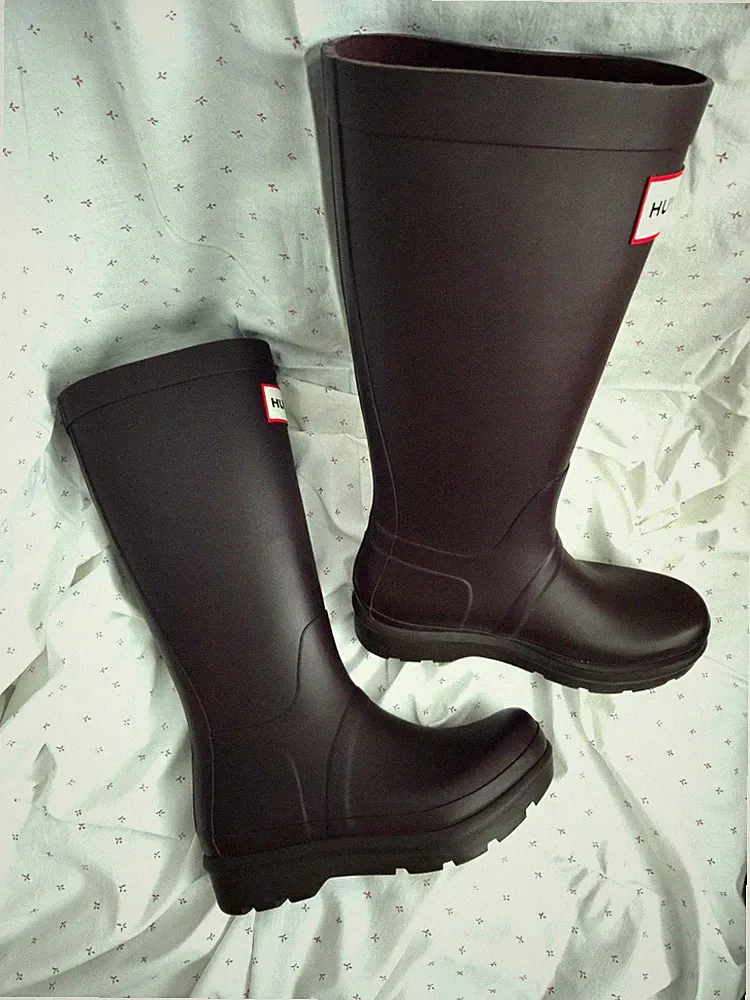 Hunter Gummistiefel mit Plateausohle 40 Braun