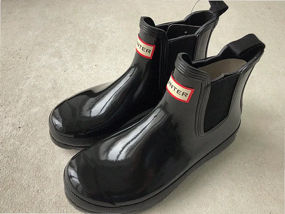 HUNTER Gummistiefel Original Chelsea Gr. 38 Naturkautschuk Black glänzend
