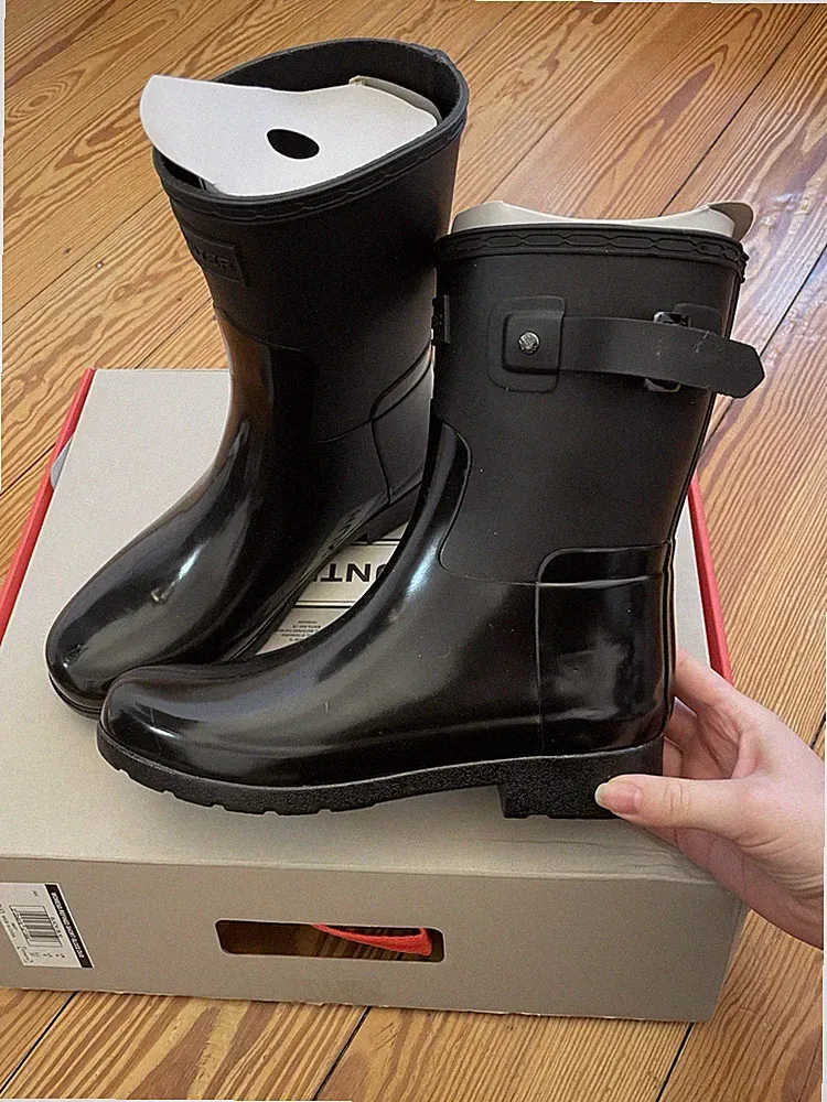 Hunter Gummistiefel, Schwarz Lack 37 Gloss