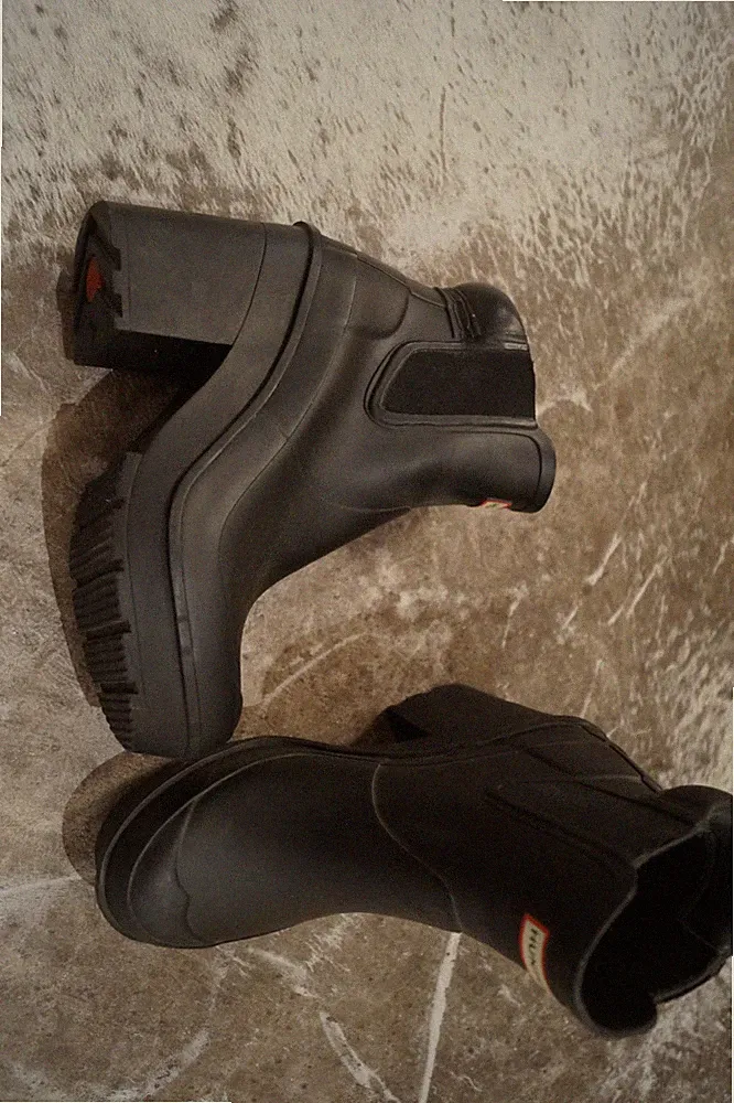 Hunter Gummistiefel Sz.36 Original Chunky Block High Heel Chelsea Regen Stiefel