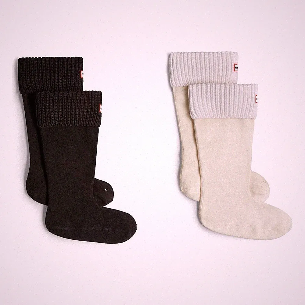 HUNTER Halb Strickjacke Warm Hineinschlüpfen Hoch Unisex Boot Socken Schwarz Eu