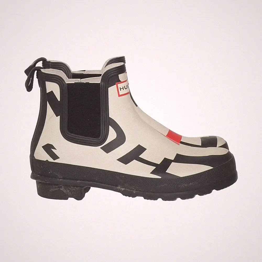 Hunter, Kurze Gummistiefel, Größe: 38, Weiß/Schwarz/Rot, Damen #YPF