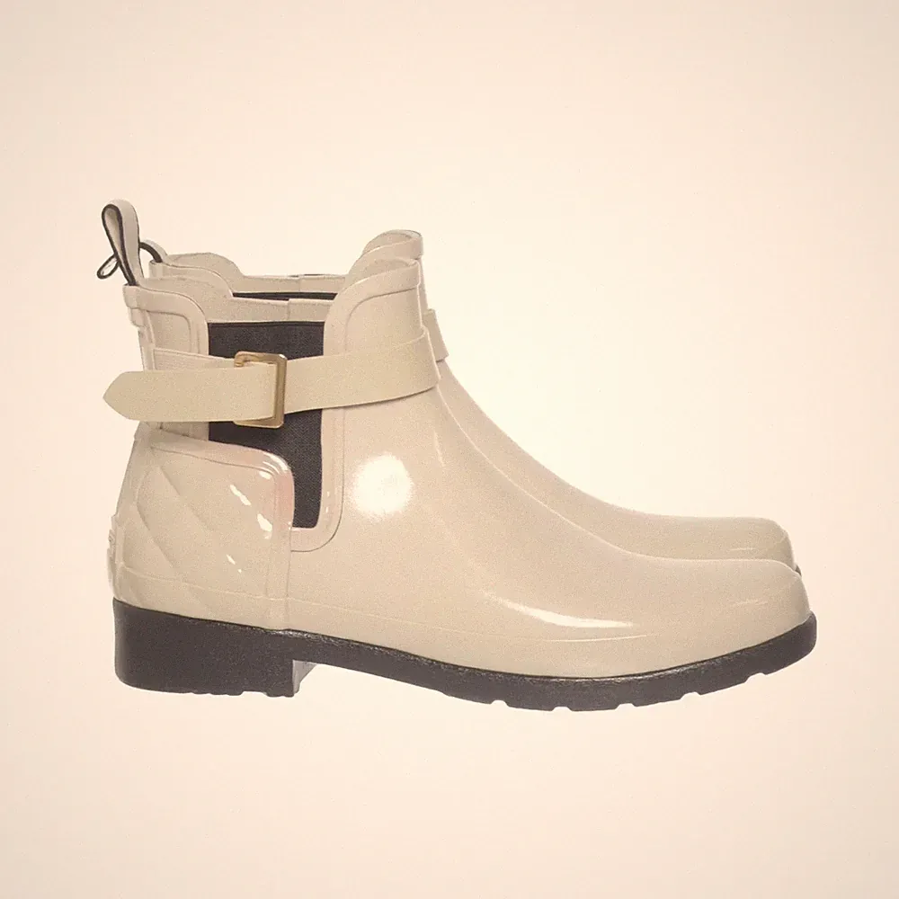 Hunter, Kurze Gummistiefel, Größe: 39, model: refined chelsea, Beige, Damen #CJ4