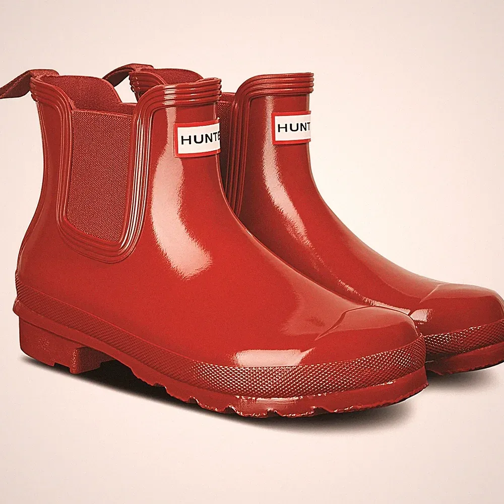 Hunter Original Chelsea Gloss Gummistiefel Für Damen In Militärrot