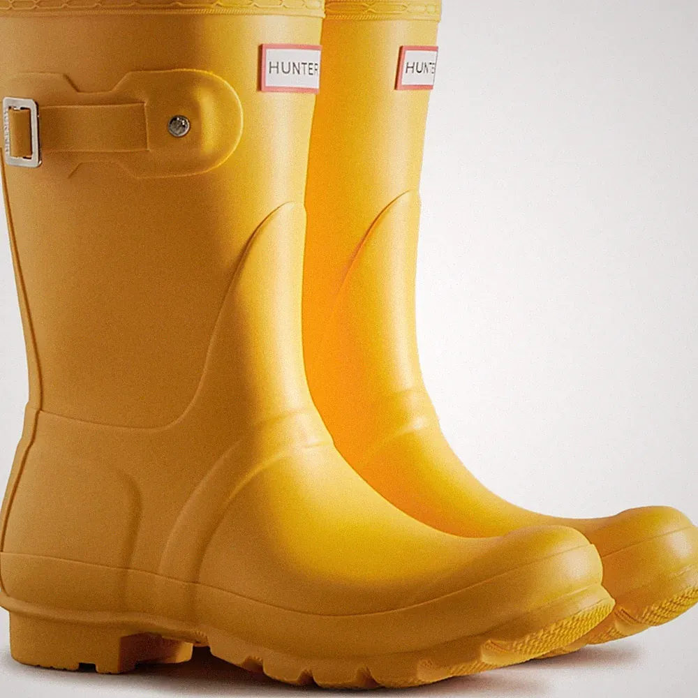 Hunter Original Short Wellington Boots Gelbe Gummistiefel Für Damen