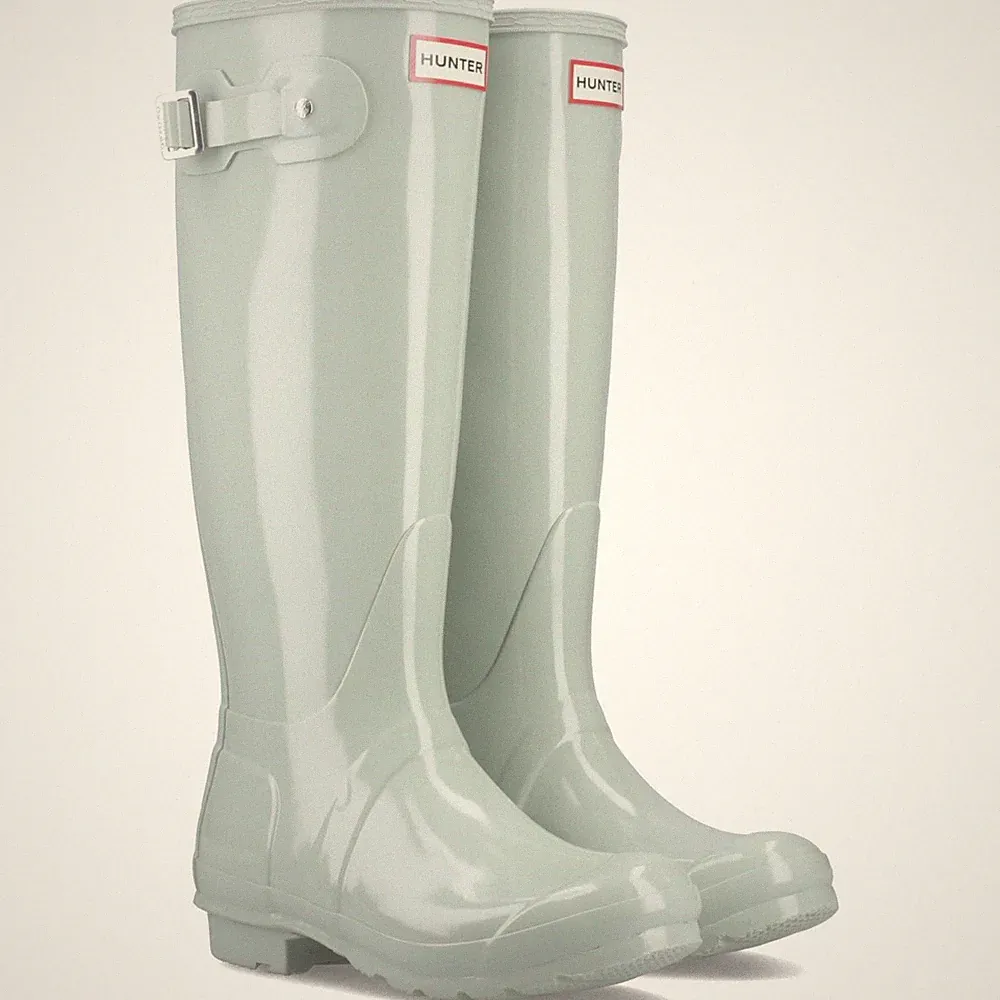 Hunter Original Tall Gloss Damen Gummistiefel In Seetanggrün