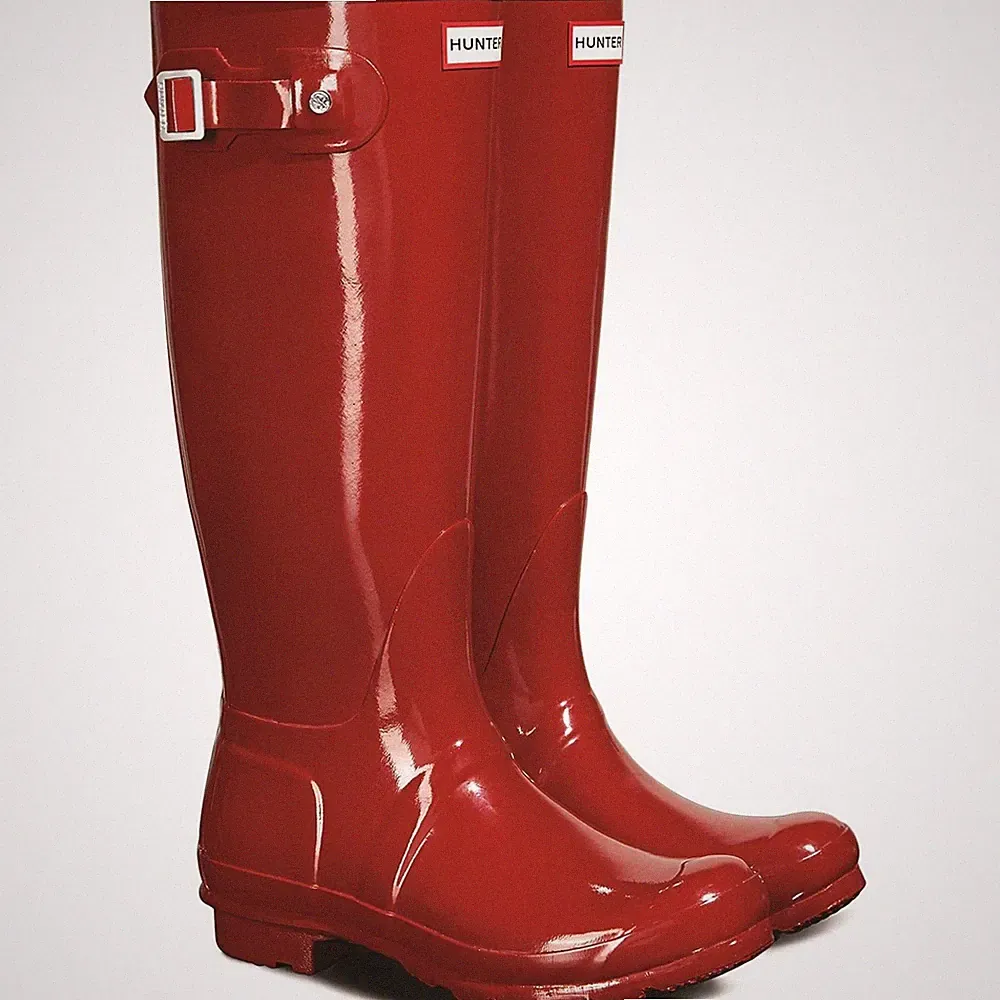 Hunter Original Tall Gloss Gummistiefel Für Damen In Militärrot