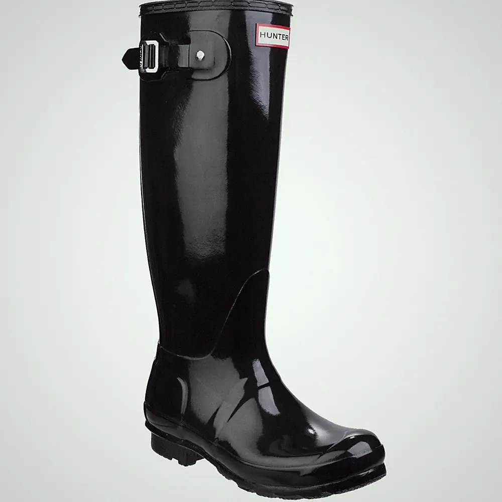 Hunter Original Tall Gloss Gummistiefel Für Damen In Schwarz
