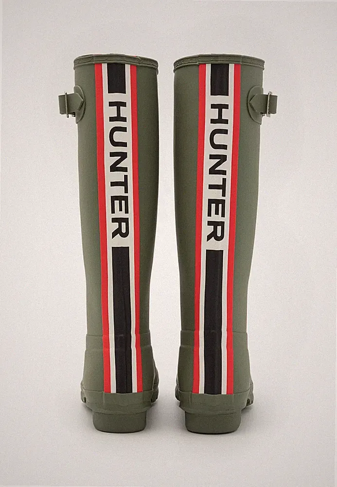 Hunter Original Tall Wellington Backstrap Gummistiefel dreifarbig Logo Gr.39/41