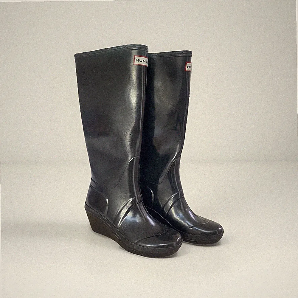 Hunter Original Wellies Wedges Tall Gloss, Damen, Größe 37