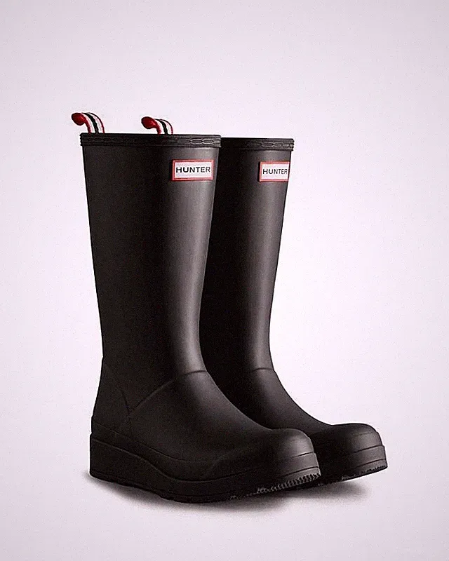 Hunter Play Tall Gummi Damen Schwarze Farbe Gummistiefel