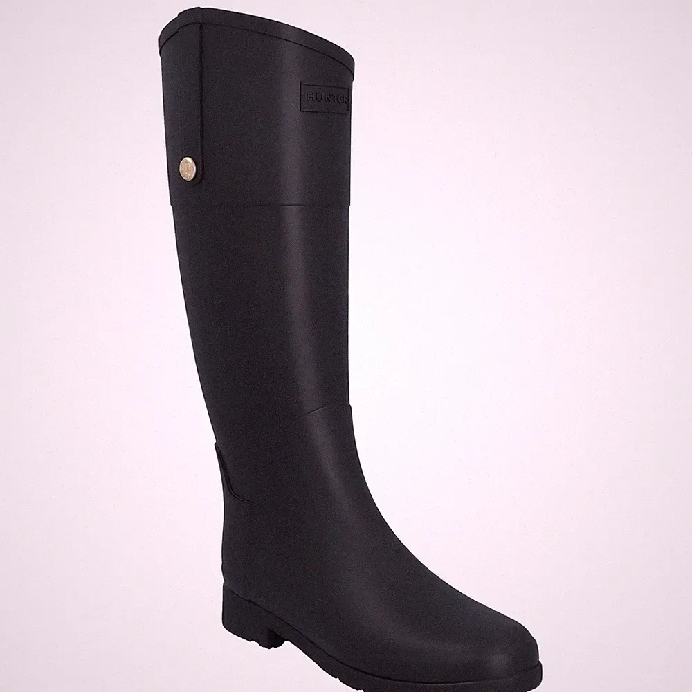 Hunter Refined Riding Gummi Damen Schwarze Farbe Gummistiefel