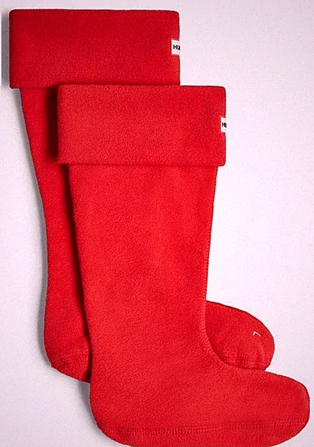 HUNTER Vlies Warm Hineinschlüpfen Hoch Stiefel Unisex IN Olivgrün Welly Sock M L