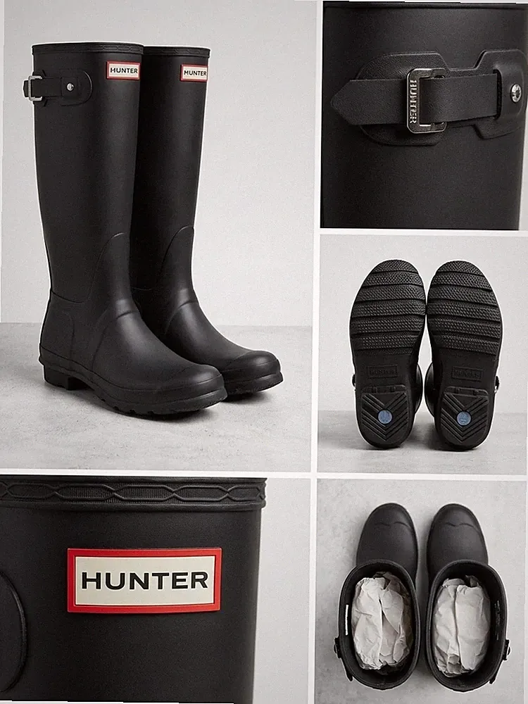 HUNTER Women Original Tall Gummistiefel Schwarz Gr. 38 (UK 5)