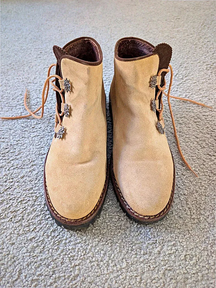 Hush Puppies Damen Trachtenstiefel Gr.39 beige Wildleder