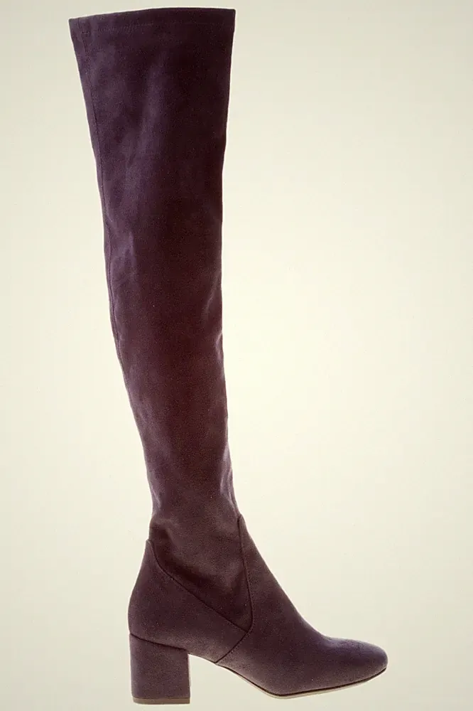 IDEE DE POINTE damen schuhe blau stretch suede over-the-knee boot made in Italy