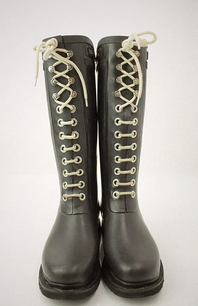 Ilse Jacobsen Hornbæk Danish Design Schnürung Gummistiefel Schwarz EU 38 Fleece