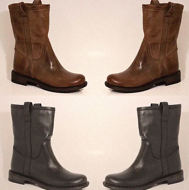 ITALY DAMEN Ovye echt LEDER STIEFEL Stiefeletten Schuhe Ankle Boots Biker Reise