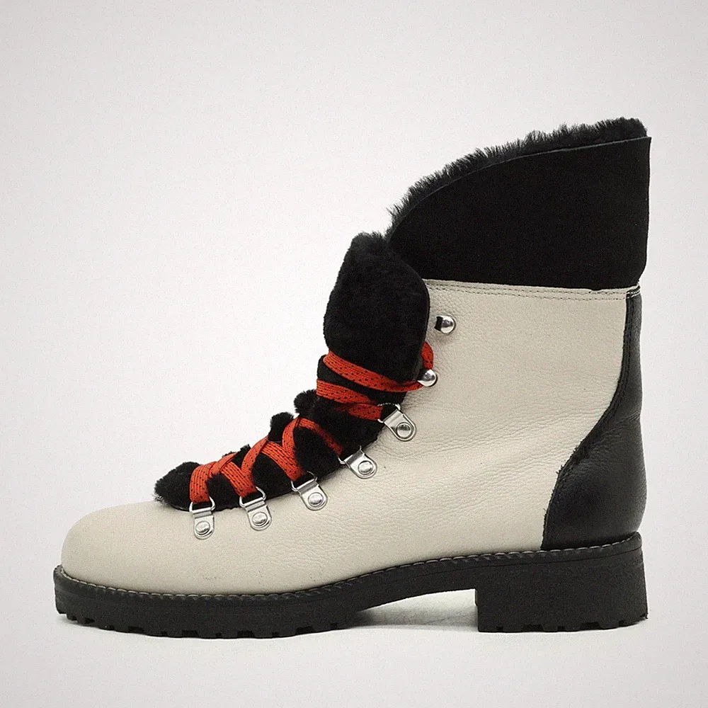 J.Crew Damen Winter Wanderstiefel Boots Schwarz Outdoor Schnürstiefel EU 39,5