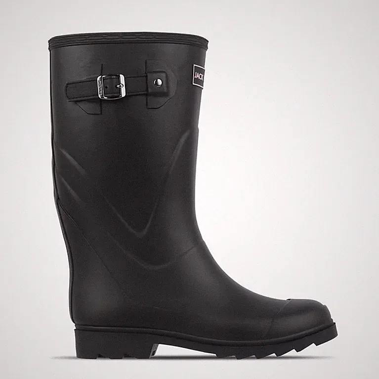 Jack Wills Damen Tall Gummistiefel schwarz - UK5 UVP 50£