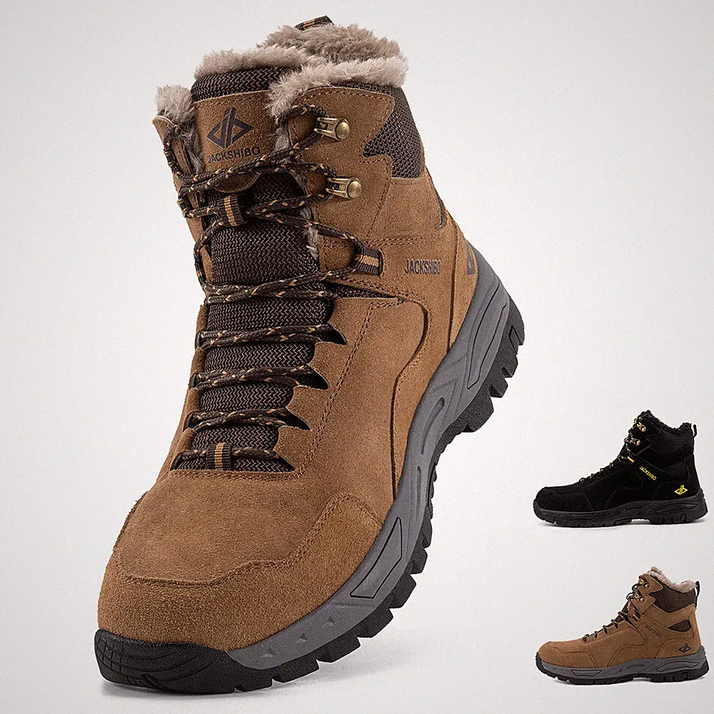 JACKSHIBO Stiefel Winter Sneaker Boots Wasserdicht Trekking Gefüttert Schuhe