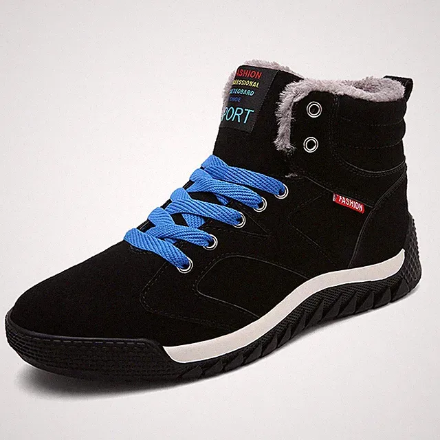 JACKSHIBO Winterstiefel Stiefeletten Schnürboots Winterschuhe Warm gefütterte
