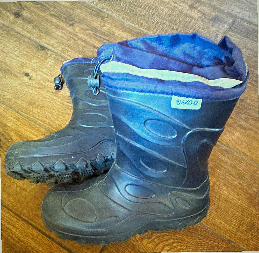 JAKO-O Kinder Gummistiefel blau EU 36 aus Gummi, flacher Absatz, Gummisohle