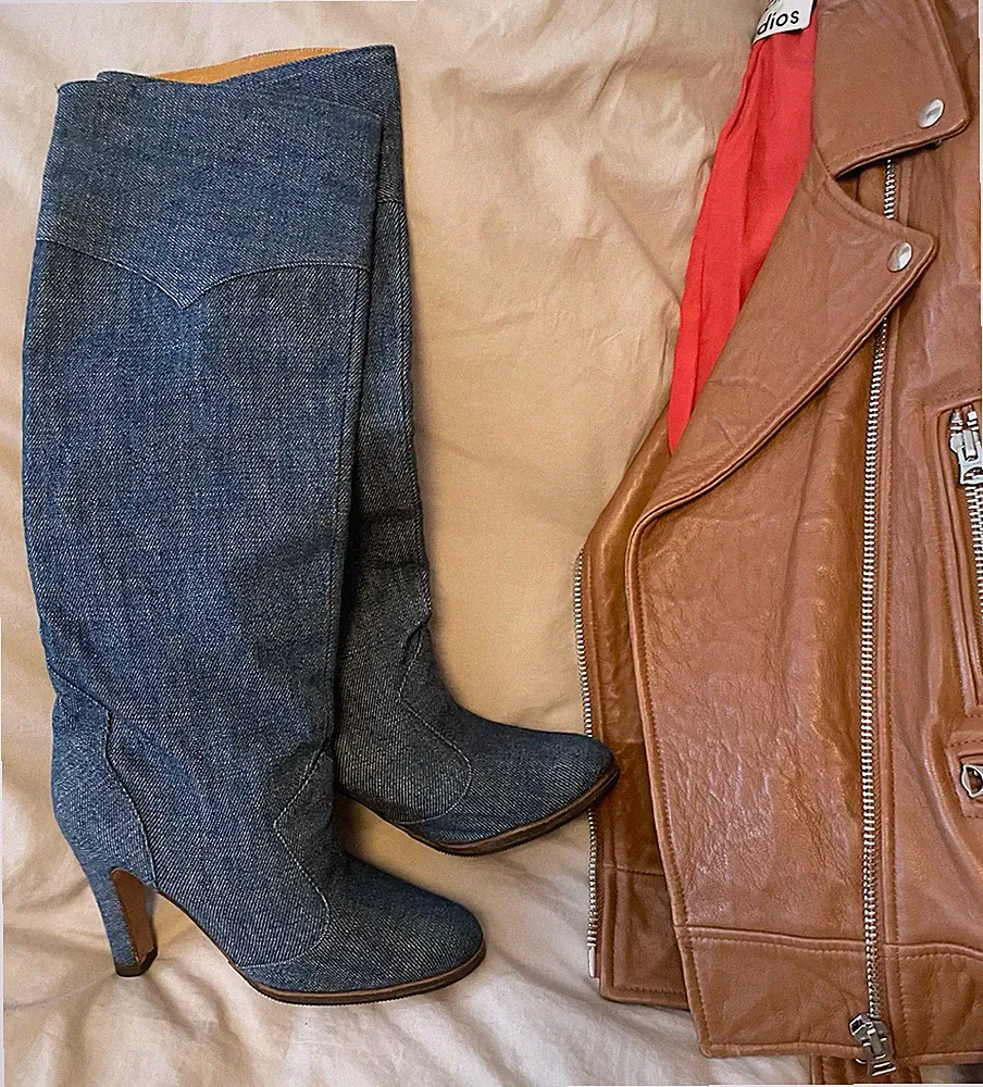 Jeansstoff Langschaft