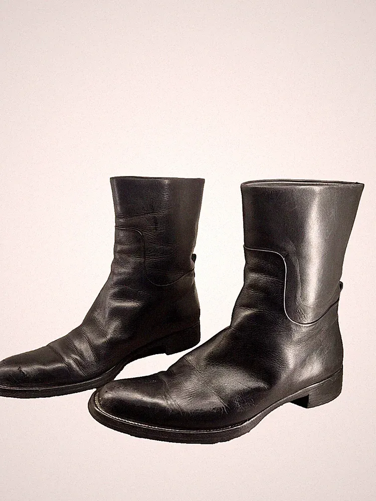 Jil Sander Stiefeletten aus weichem Leder in Gr. 40,5 mit Gebrauchsspuren