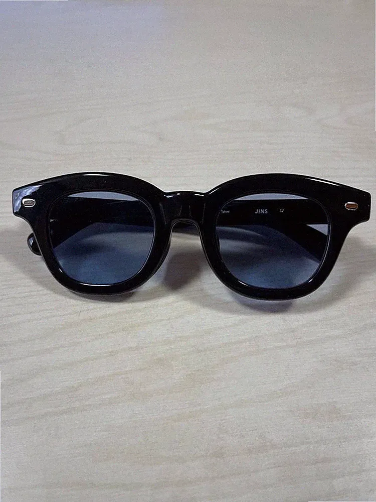 JINS BE BOLD Gummistiefel Sonnenbrille Unisex schwarz glänzend Gestell...