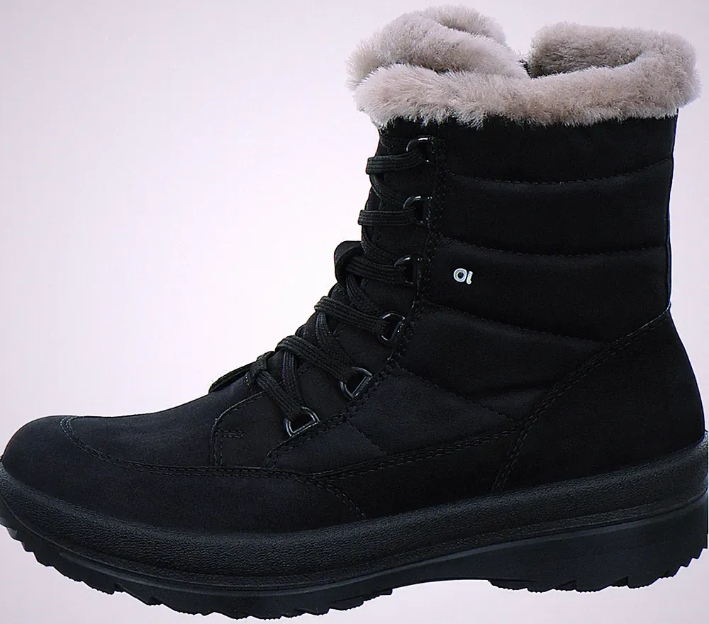 Jomos Damen Echtleder Stiefel schwarz