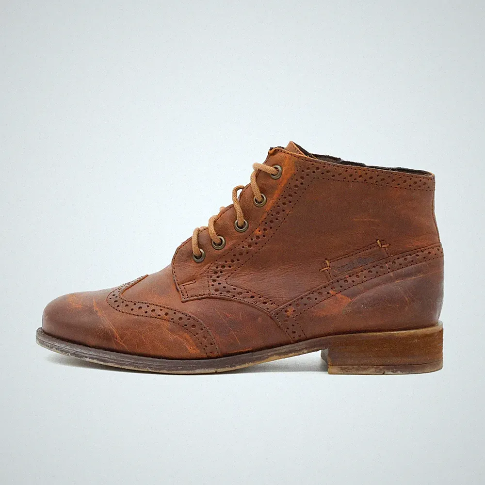 Josef Seibel Damen Stiefel EU 40 Braun Leder Knöchel Atmungsaktiv Schnürstiefel