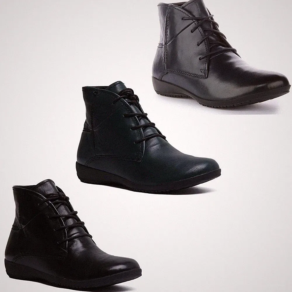 JOSEF SEIBEL Naly 09 Damen Schnürer Leder Stiefeletten Schwarz Größe EU37-41