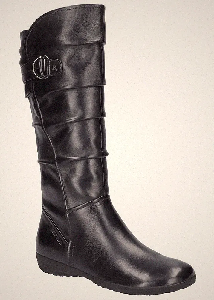 Josef Seibel Stiefel Naly 23 Schwarz Glatt Leder Langschaftstifel Reißverschluss