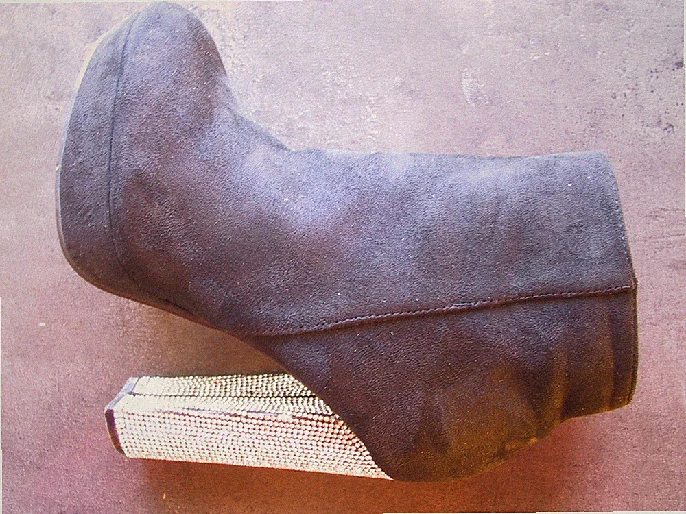 Juliet Plateau Stiefelette Größe 40 Glitzer Disco schwarz Samt