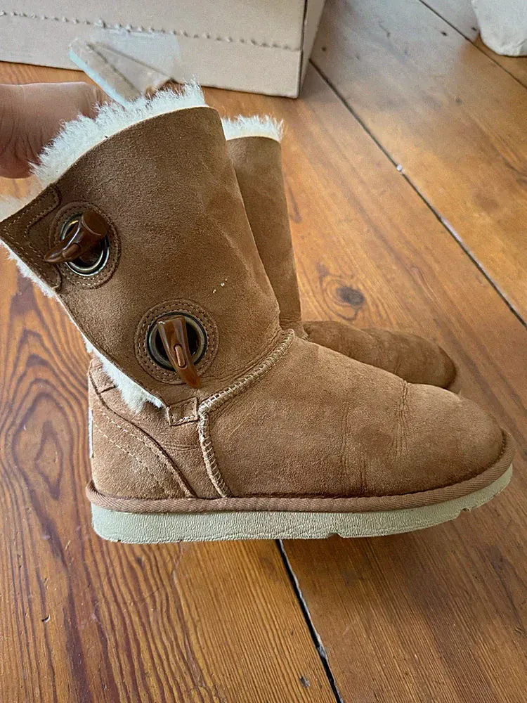 Jumbo UGG Boots Damen Schneestiefel Wildleder Schaffell Braun EU 38 AU 5