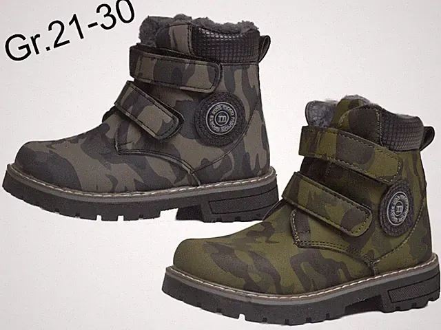 Jungen Winterboots Gr.21-30 gefüttert Stiefel NEU Schuhe Tarn Knöchel 2204/2227y