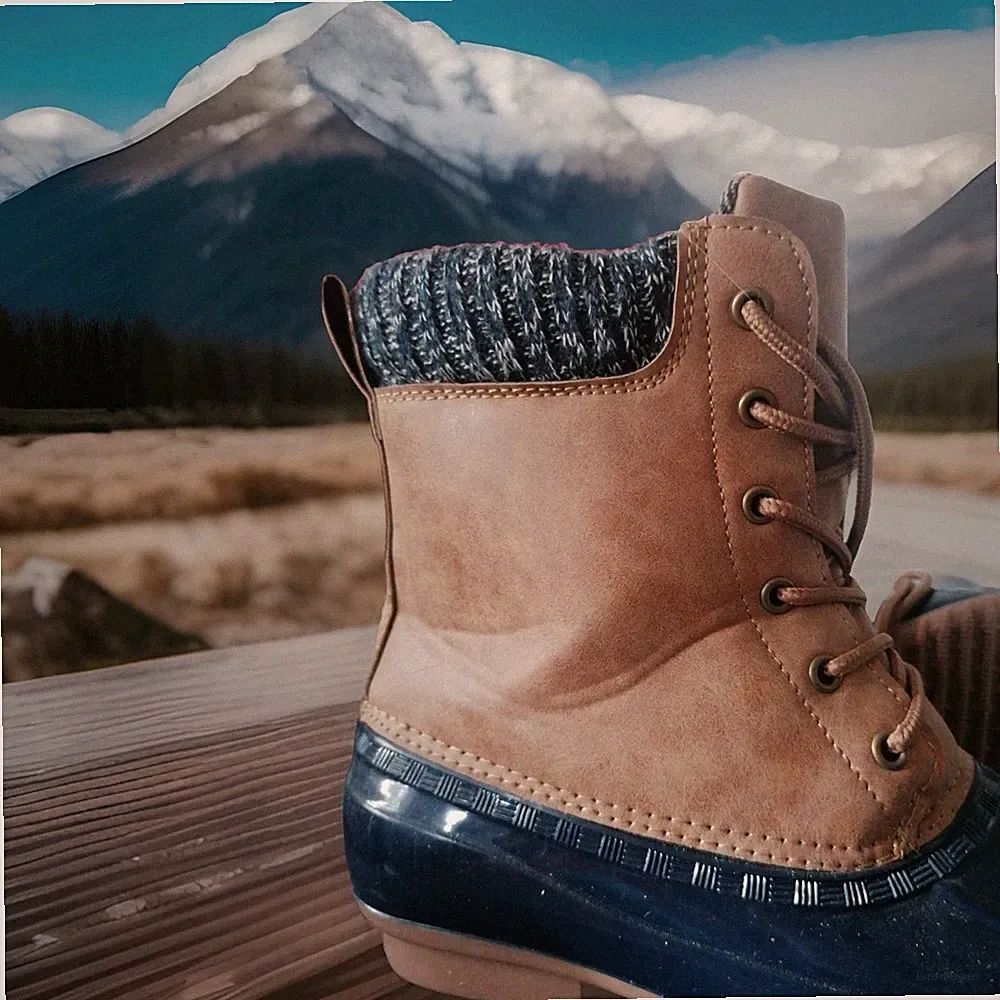 Justfab Stiefel Größe 7=37-38, Schwarz Mit Blauer Gummisohle, Regentage