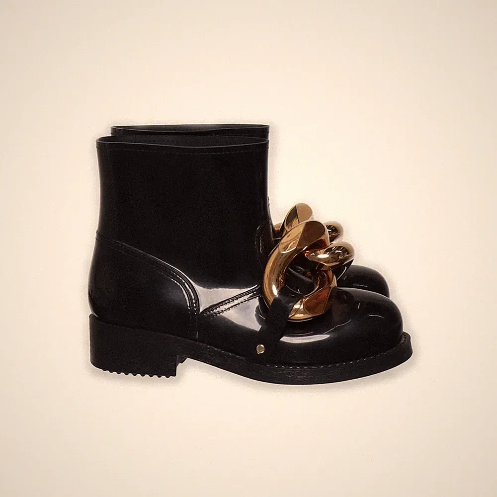 JW Anderson, Kurze Gummistiefel, Größe: 39, Schwarz/Gold, Damen #lDD