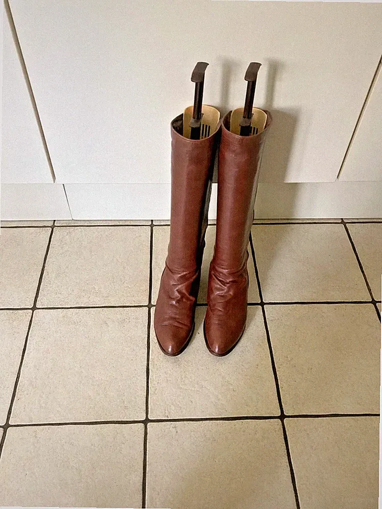 Kämpgen Damen Lederstiefel Gr. 40 Echtleder Braun Reitstiefel Made in Germany
