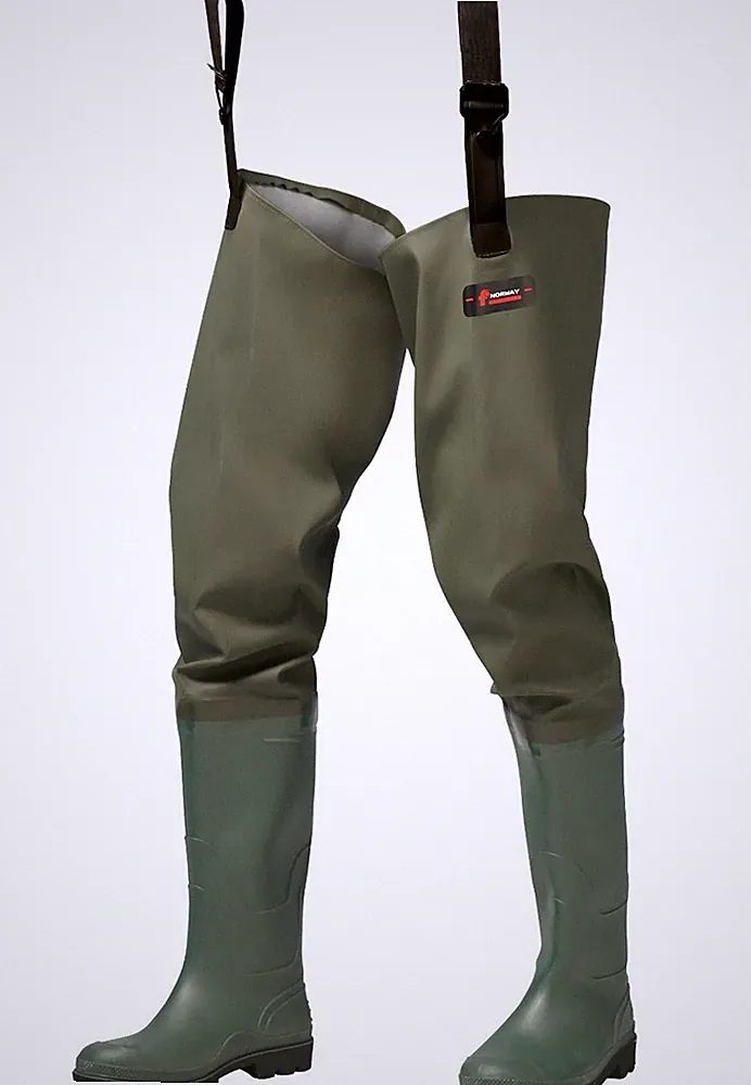 Kanalstiefel Hochschaftstiefel wasserdicht Gummistiefel Hochwasser-Schutz Gr. 44