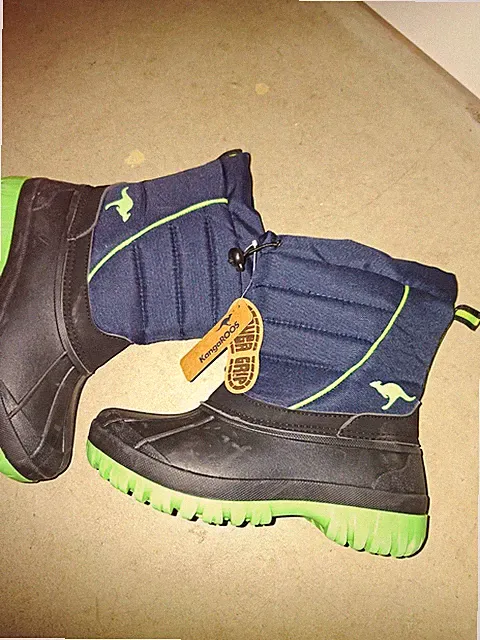 KangaROOS Kinder Schneestiefel Unisex EU 38 schwarz/blau/grün Anti-Rutsch