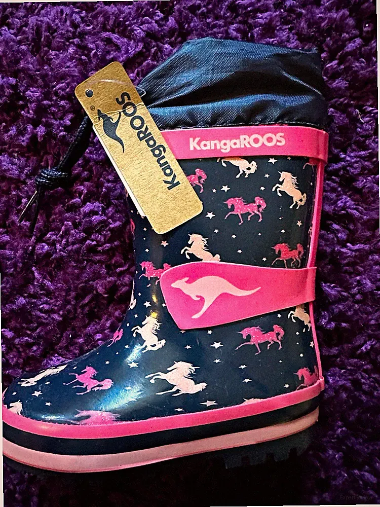 KangaROOS Mädchen Gummistiefel blau/rosa Einhorn Größe 23 neu!!!!