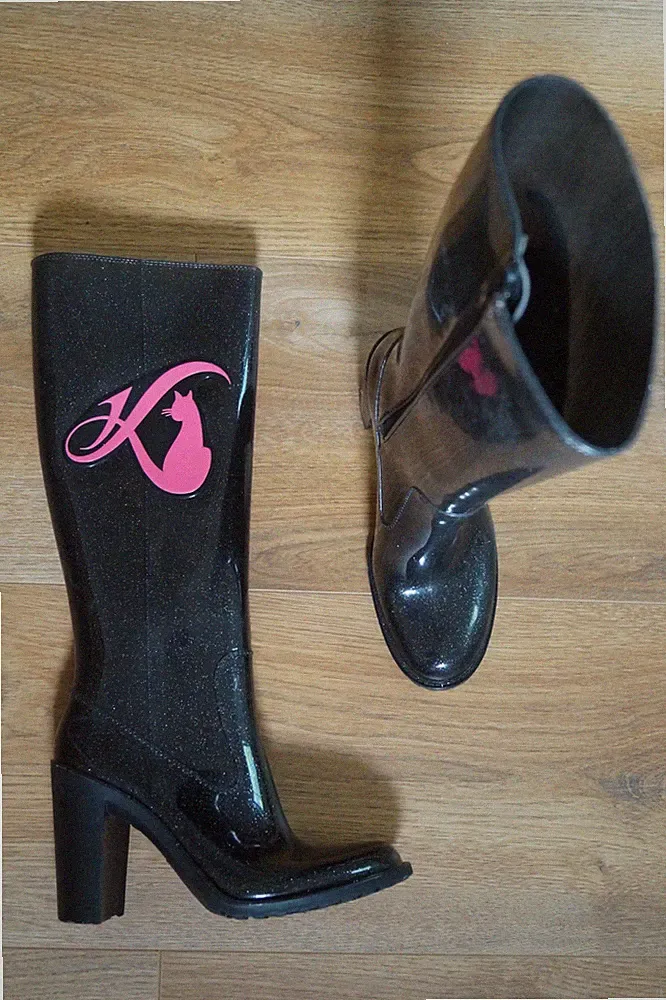 Katzenberger Gummistiefel Romika Absatz High Heel Rubber Boot Größe 37