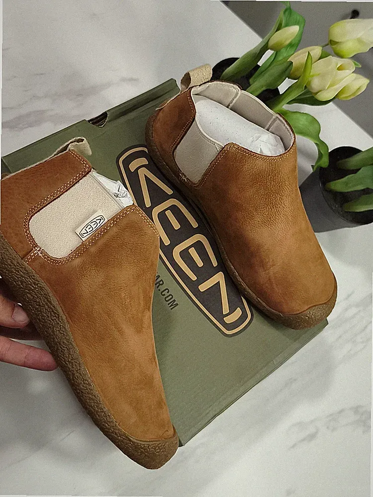 KEEN Chelsea Stiefel Leder braun Slip-On rutschfest Gummi Damen EU 38,5
